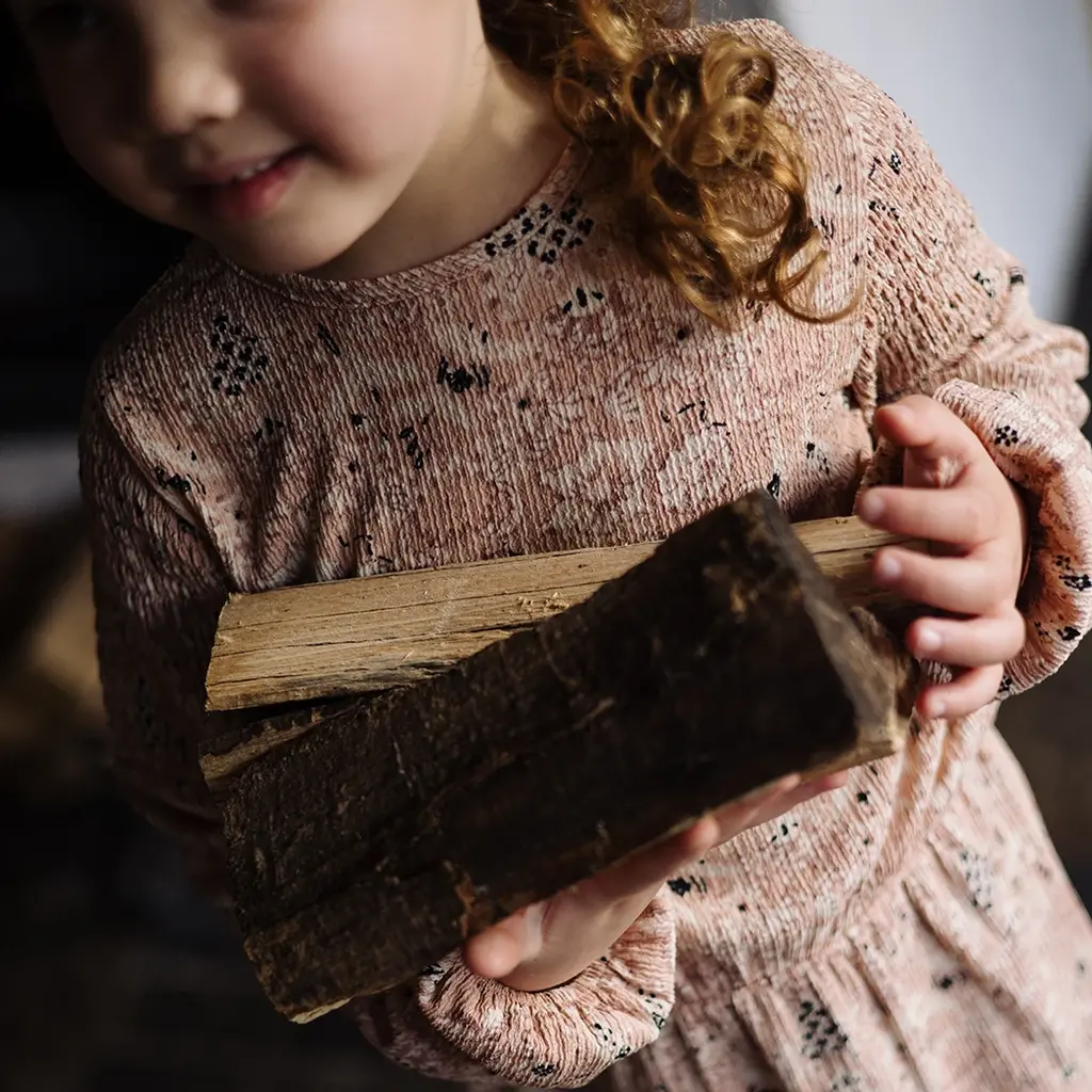 Jurk Vachel (aop pink leaves)