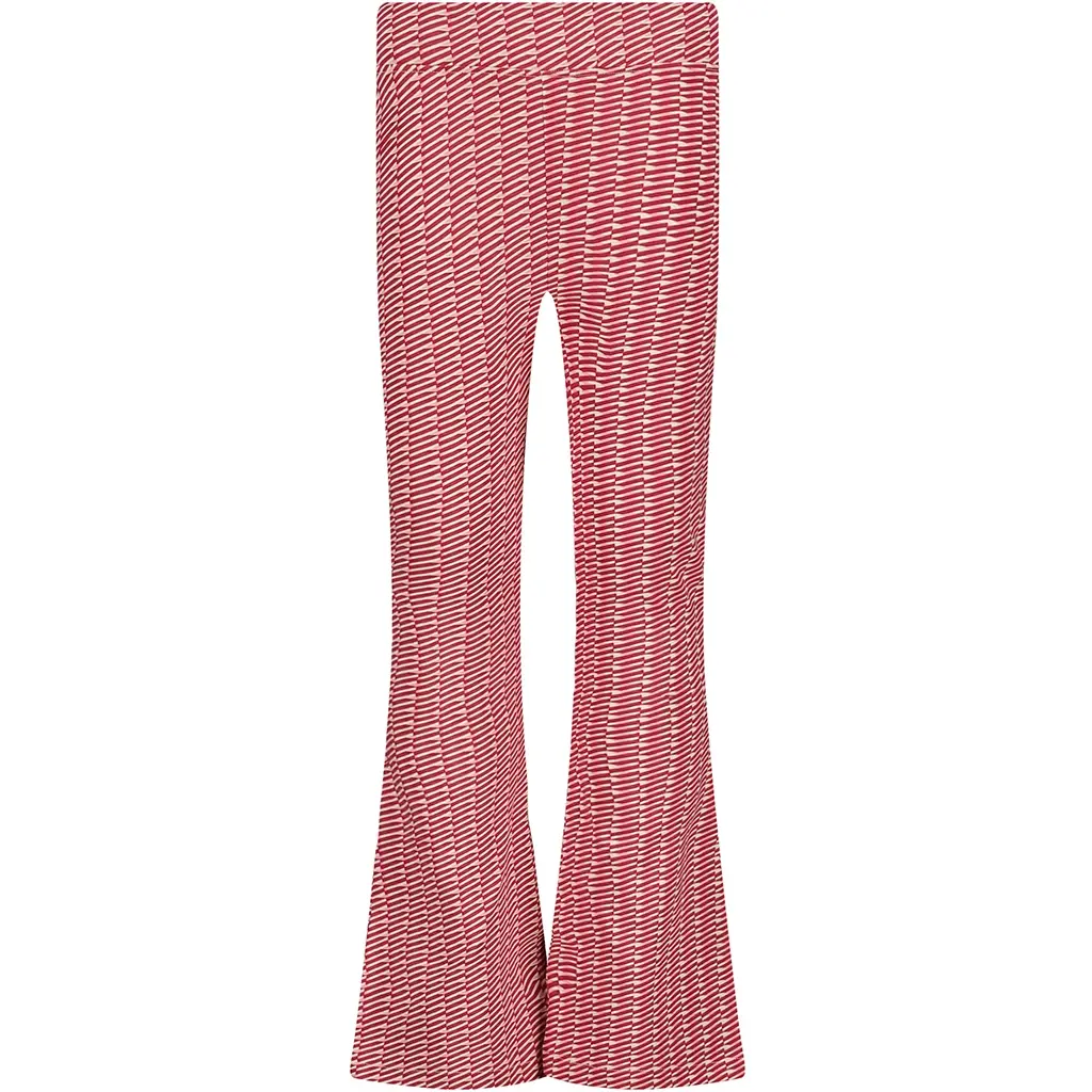 Broek Hinte flared (aop red stripe)