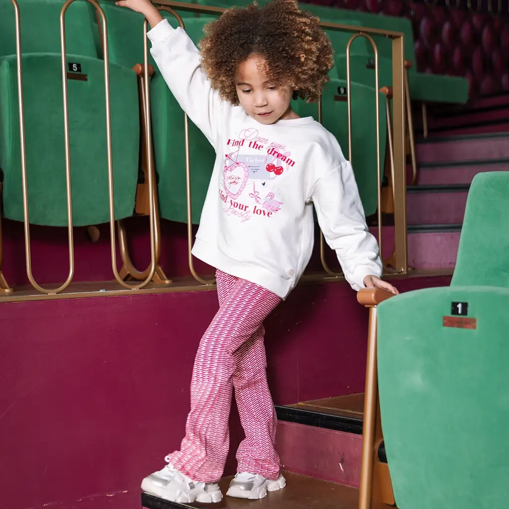 Broek Hinte flared (aop red stripe)