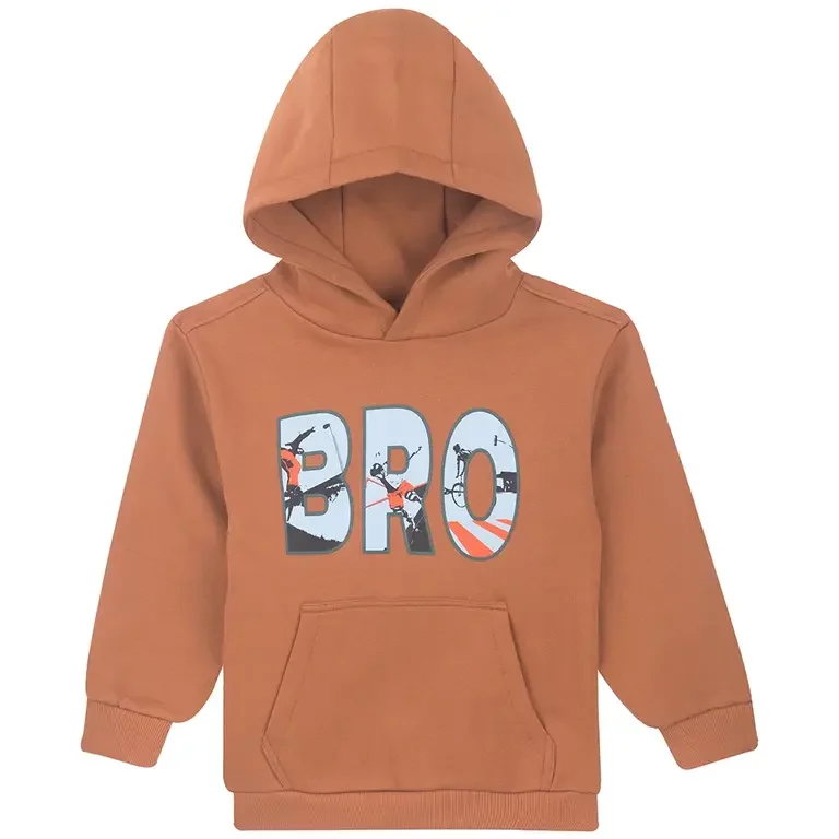 Trui hoodie Awaits (cognac)