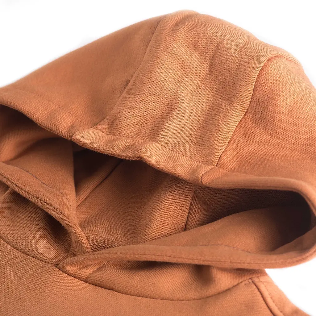 Trui hoodie Awaits (cognac)