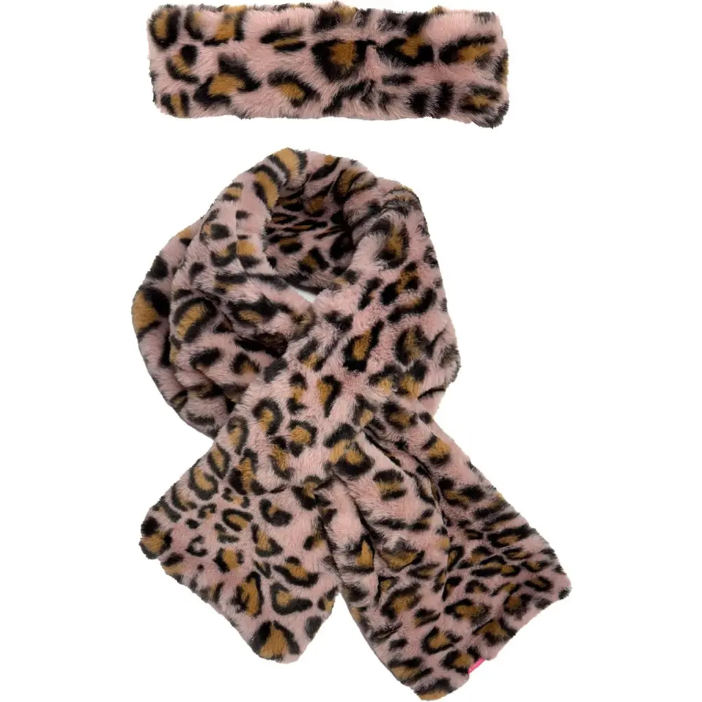 Set sjaal en haarband Anne (lt. pink leo)