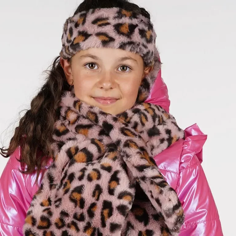 Set sjaal en haarband Anne (lt. pink leo)