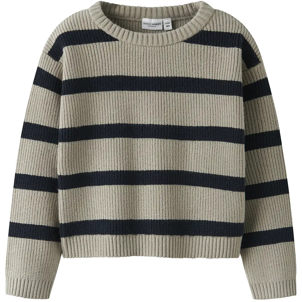 Gebreide trui Vnilla (island fossil/navy blazer stripe)