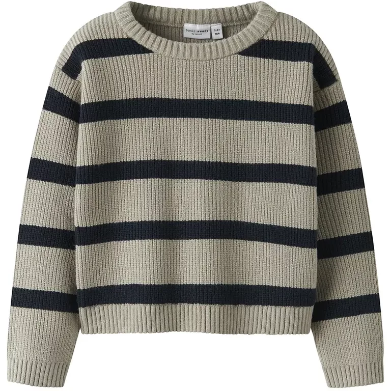 Gebreide trui Vnilla (island fossil/navy blazer stripe)