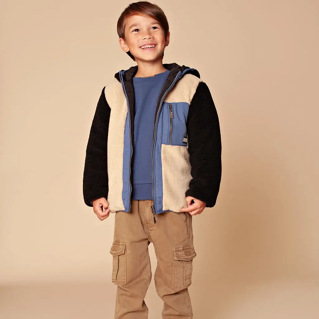 Winterjas teddy REVERSIBLE (night)