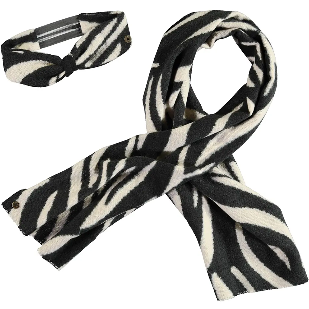 Set sjaal en haarband Nila (zebra)