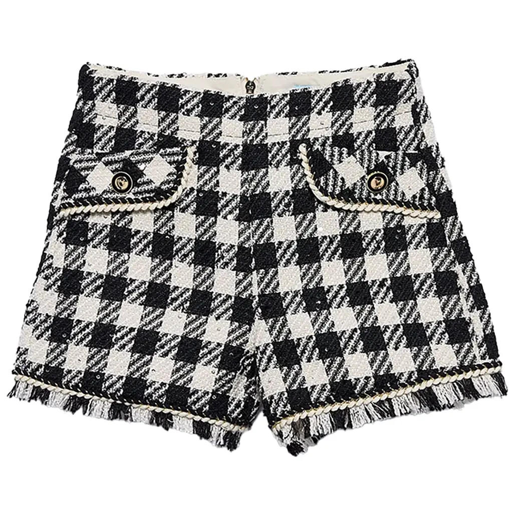Kort geruit broekje (black)