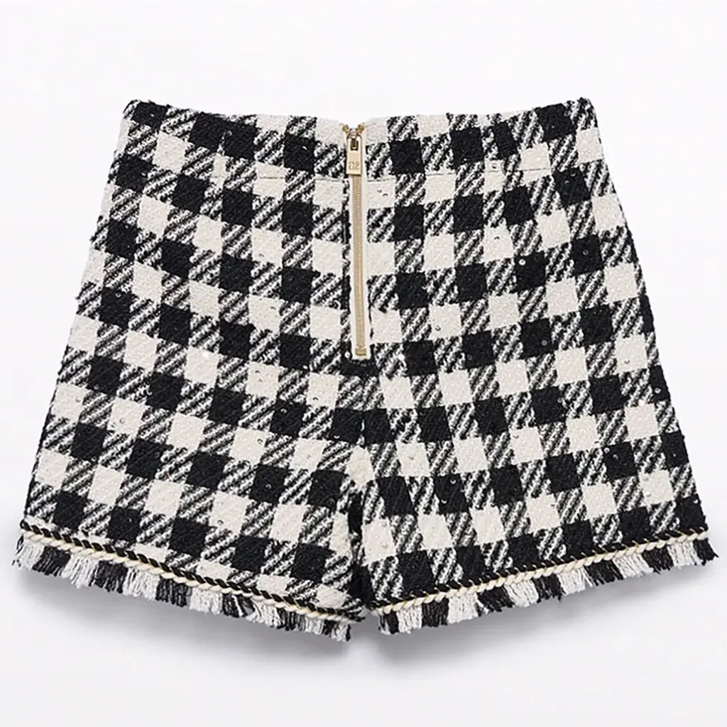 Kort geruit broekje (black)