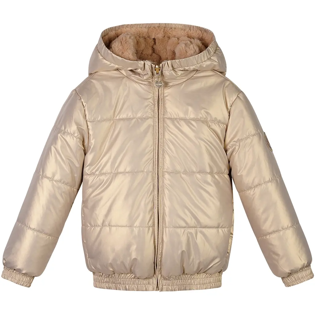 Winterjas Bente REVERSIBLE shiny bomber (hearts of gold)