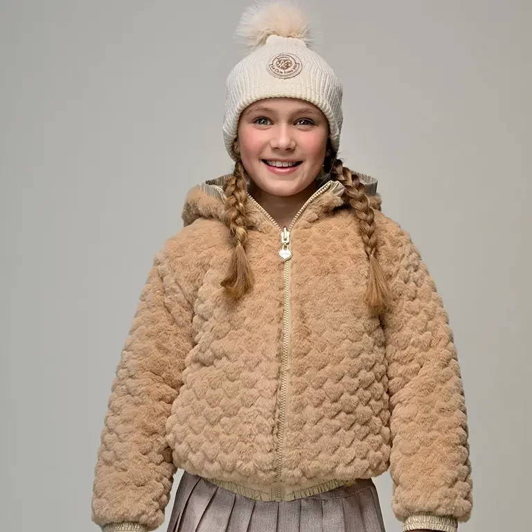 Winterjas Bente REVERSIBLE shiny bomber (hearts of gold)