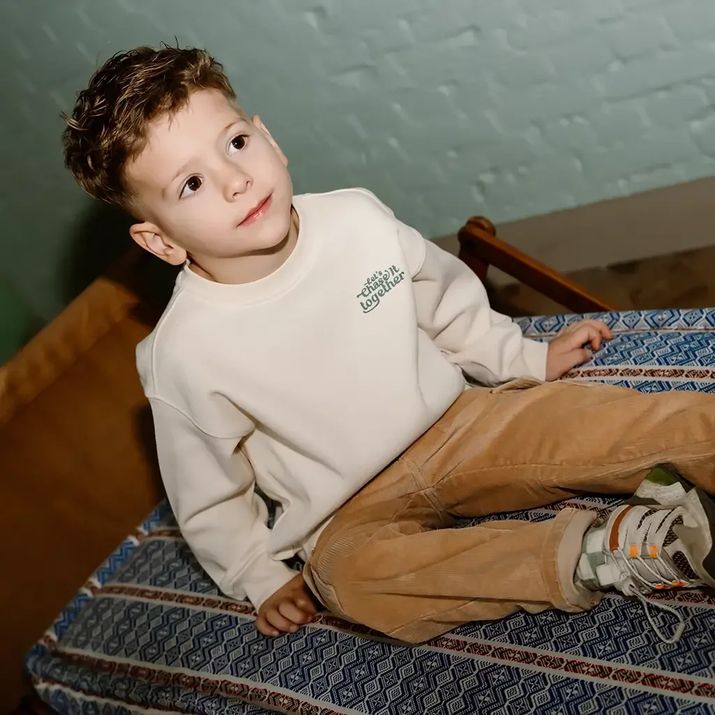 Trui backprint oversized (sandshell)