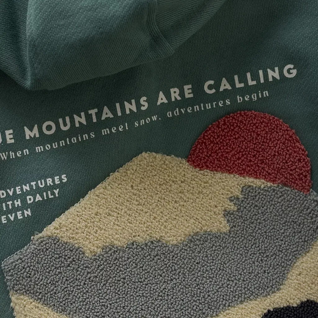 Trui hoodie backprint (blue spruce)