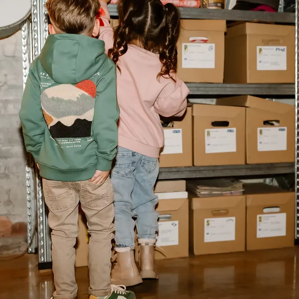 Trui hoodie backprint (blue spruce)