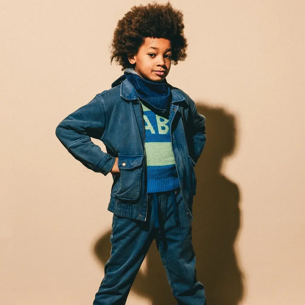 Gebreide trui Rhone (blue stripe aop)