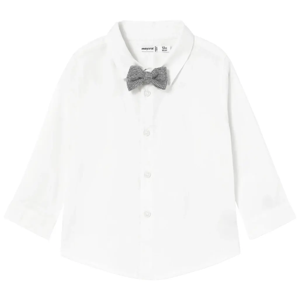 Overhemd met strikje (ivory)