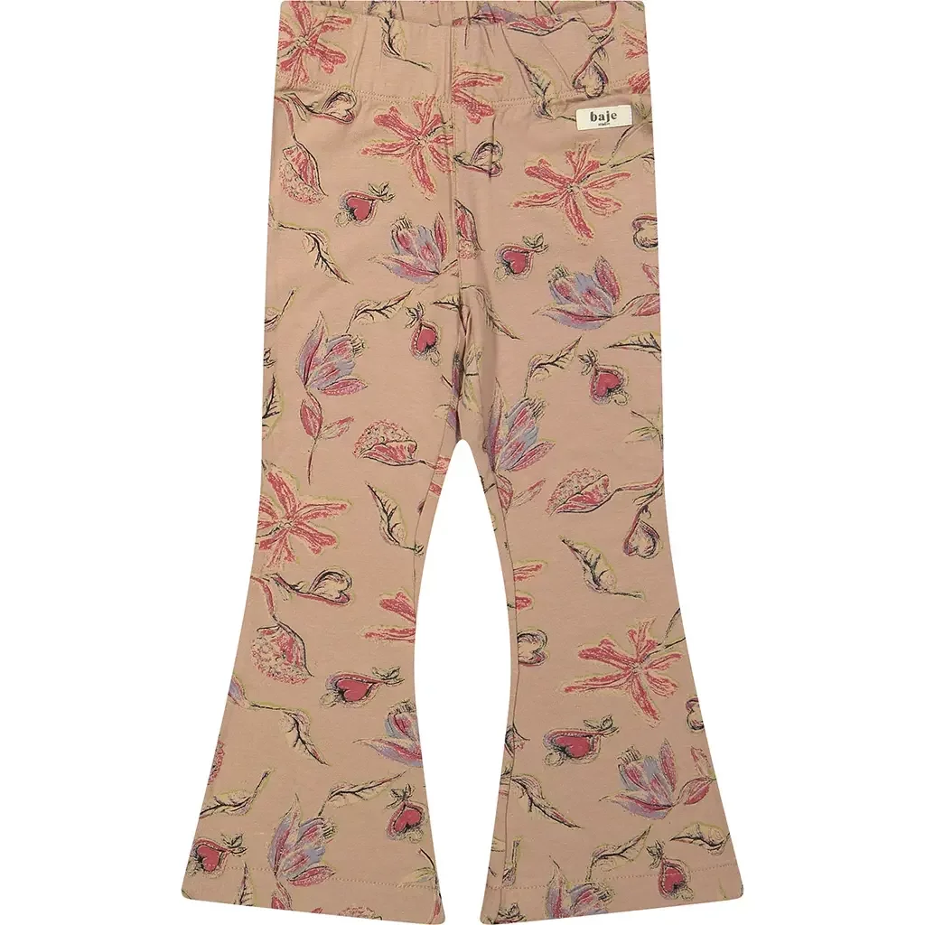 Broek flared Preda (peach almond aop)