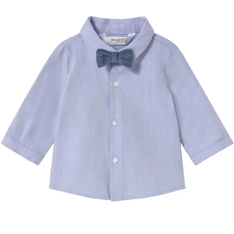 Overhemd met strikje (artic blue)