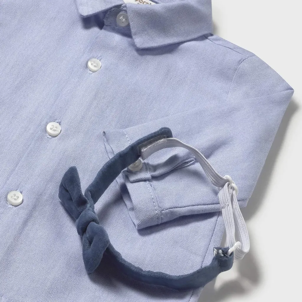 Overhemd met strikje (artic blue)