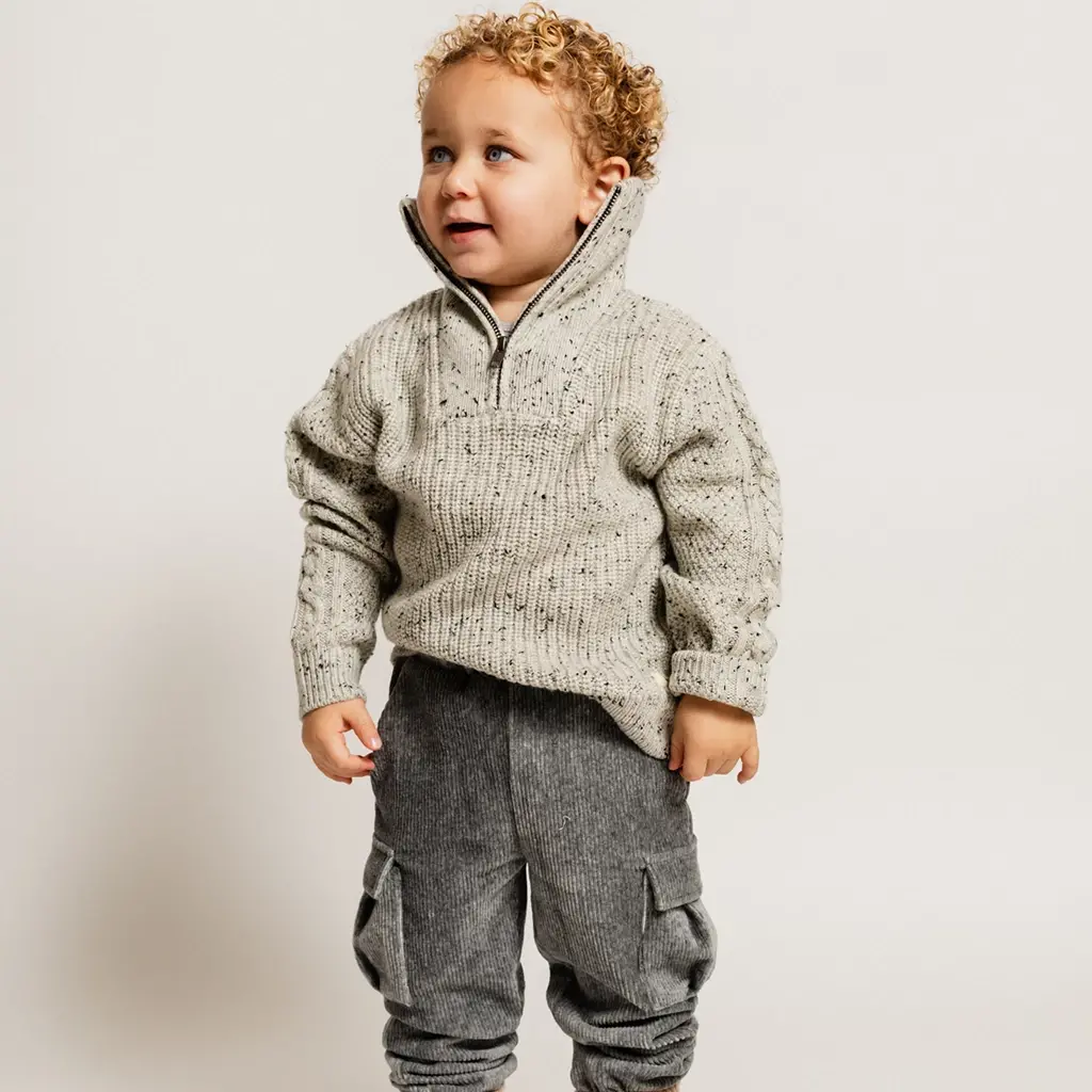 Gebreide trui Lenn (grey steel multicolor)