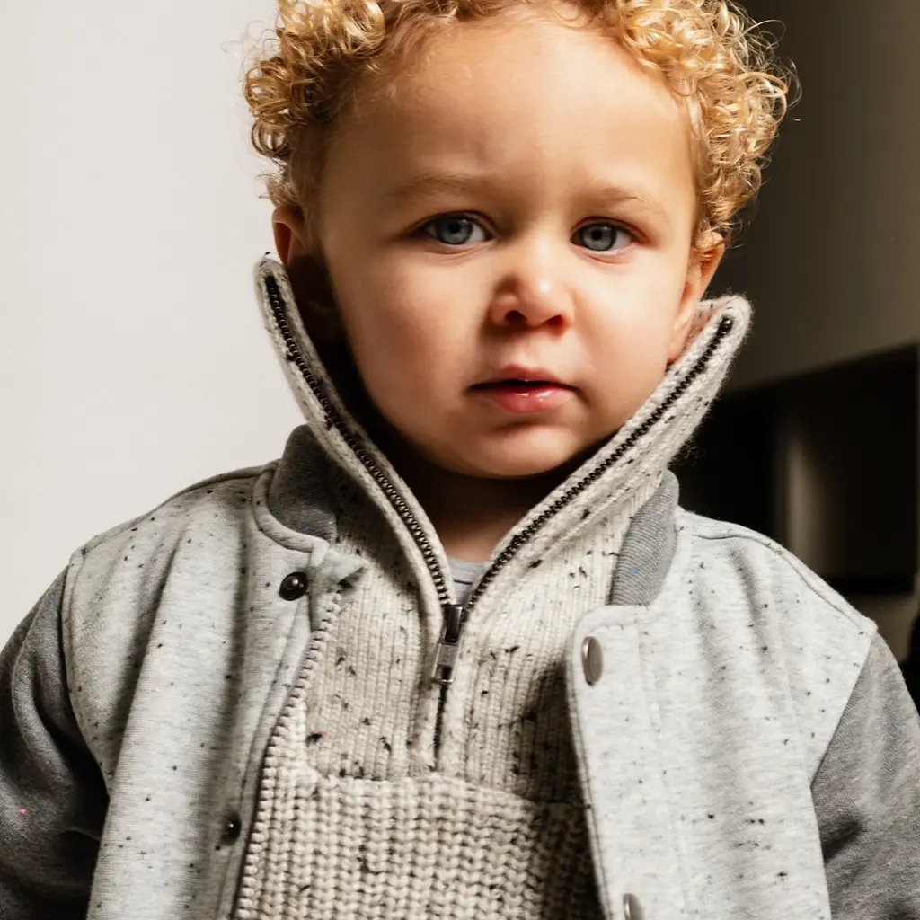 Gebreide trui Lenn (grey steel multicolor)