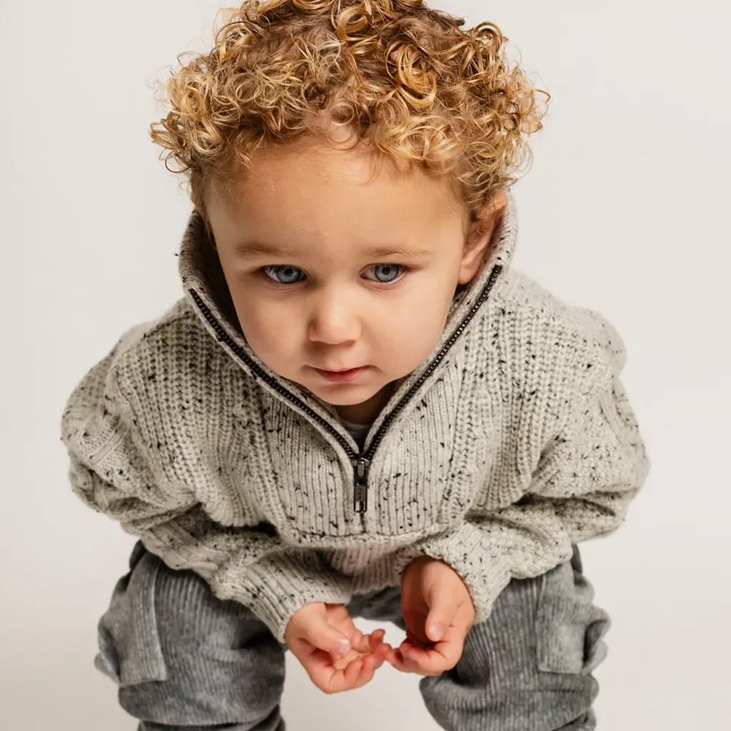 Gebreide trui Lenn (grey steel multicolor)