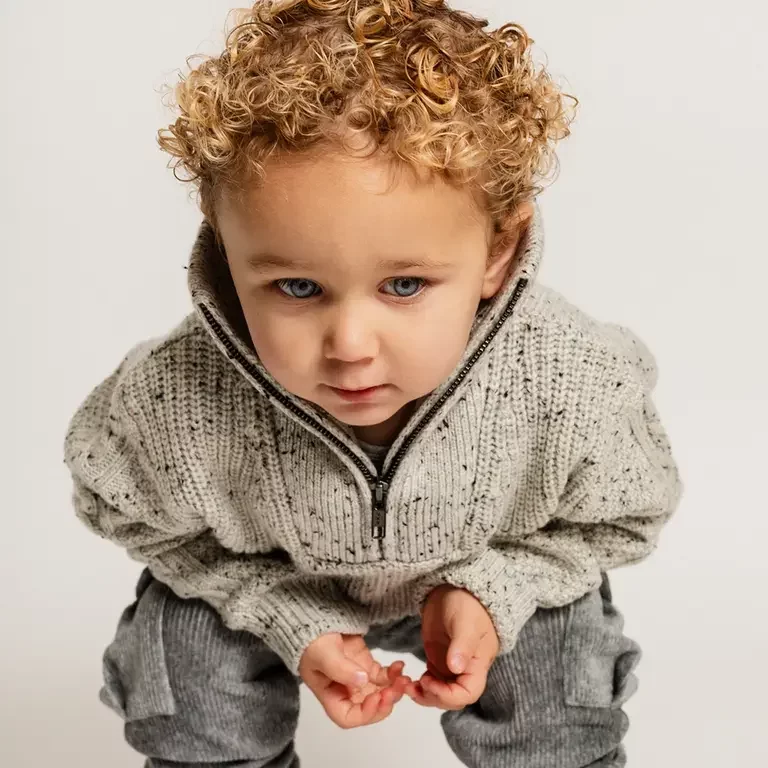 Gebreide trui Lenn (grey steel multicolor)