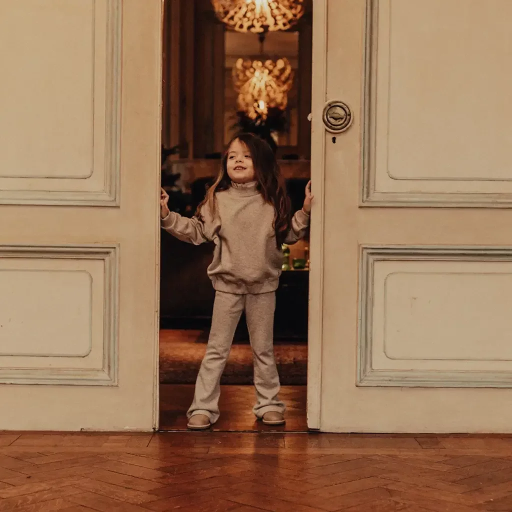 Broek flared Vouvry (sand melange multicolor)