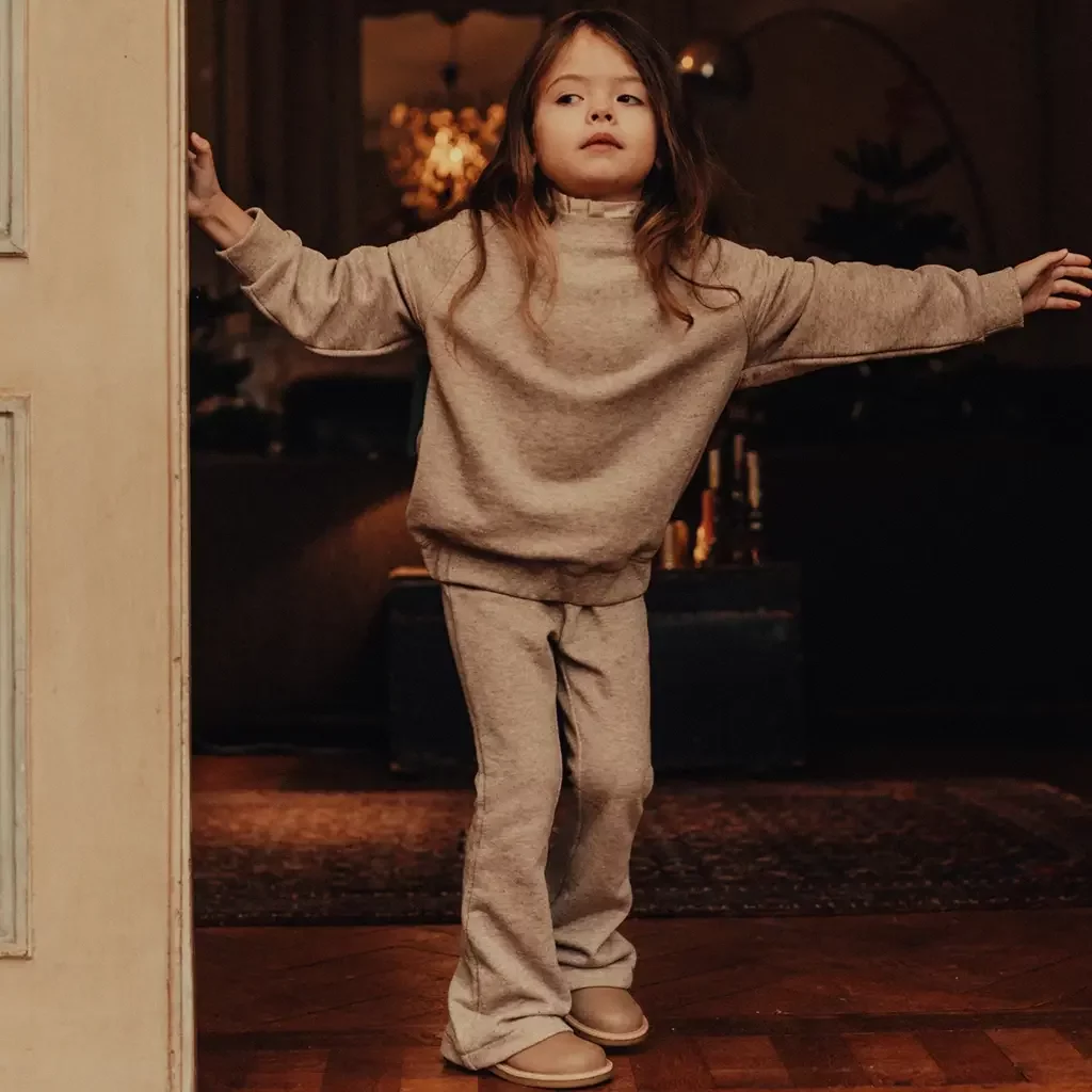 Broek flared Vouvry (sand melange multicolor)