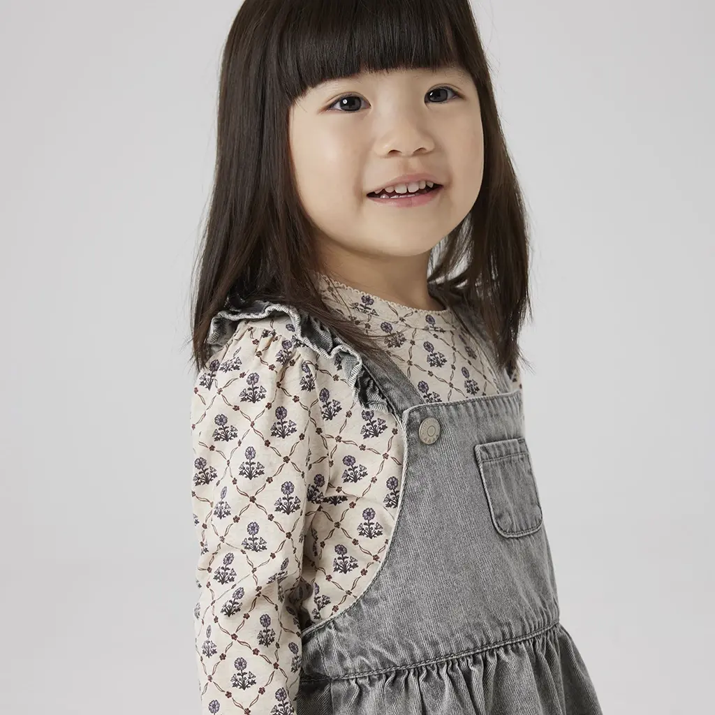 Spijkerjurkje salopette Alli (light grey denim)