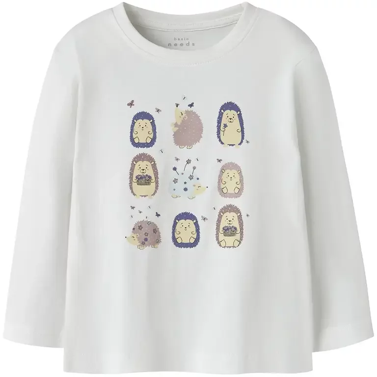 Longsleeve Veen (bright white hedgehogs)