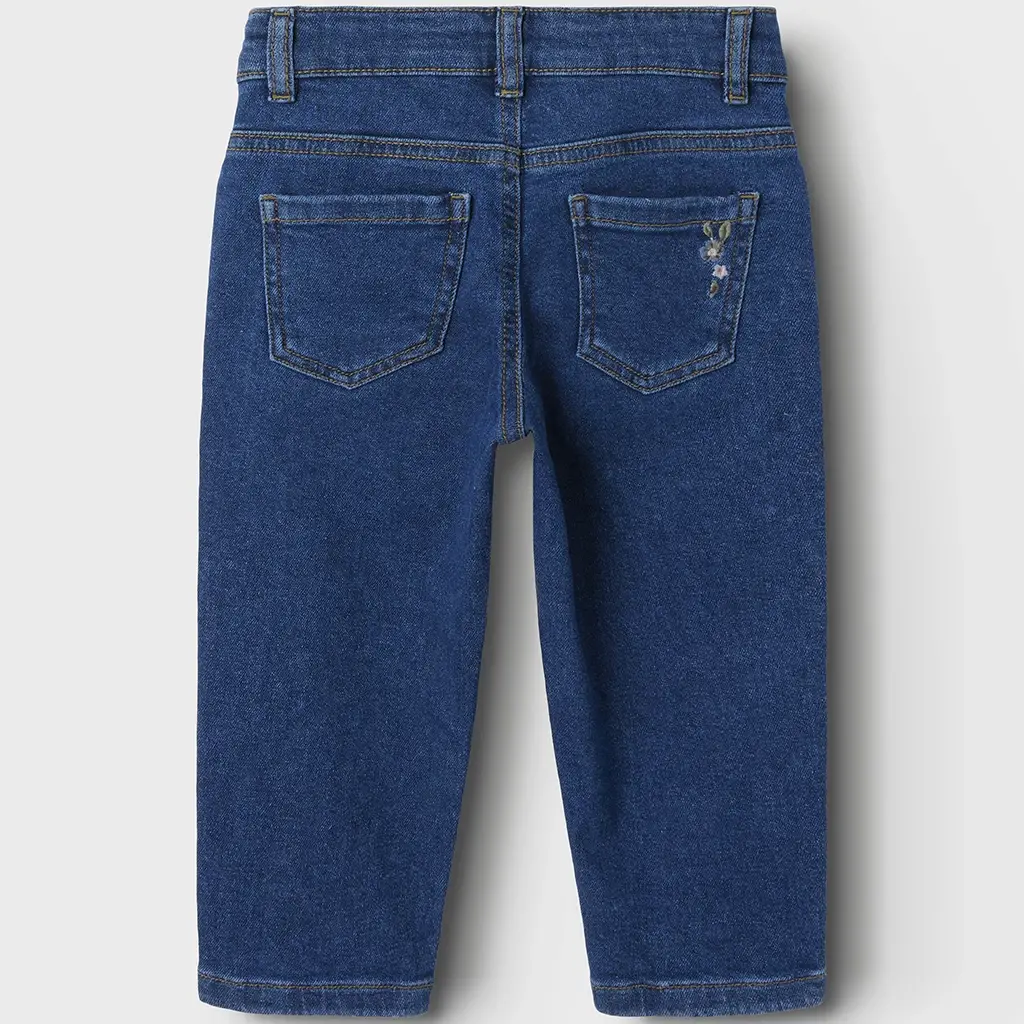 Jeans MOM FIT Bella (dark blue denim flower)
