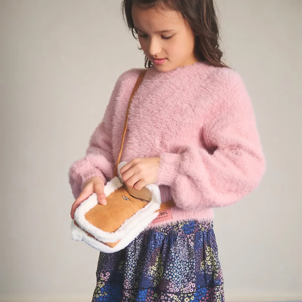 Tasje Teddy fake suede (spicy ginger)