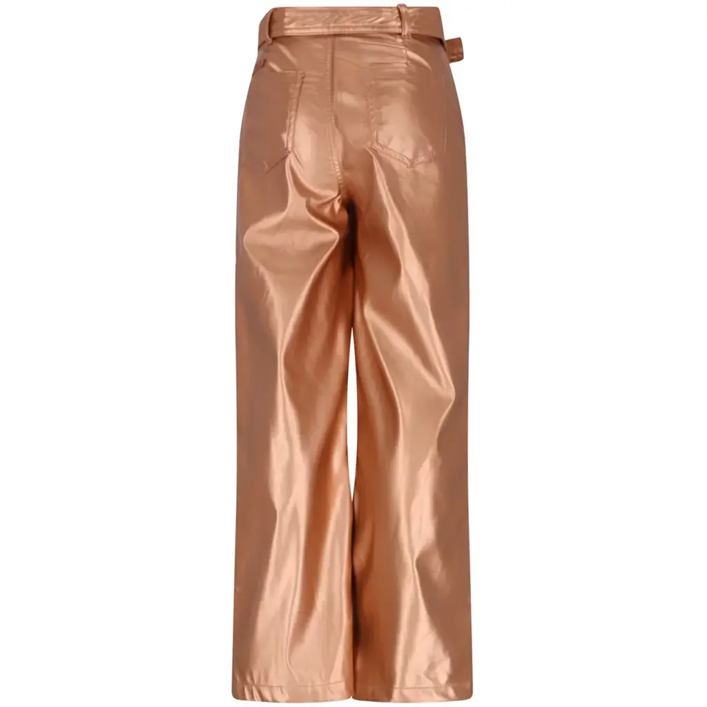 Broek Simona fake leather (taupe)