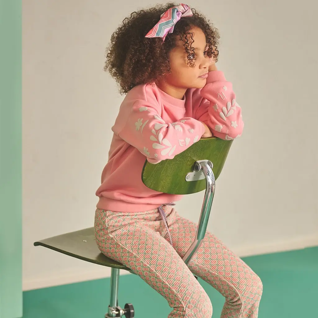 Broek Sady flared velvet (pacific green)