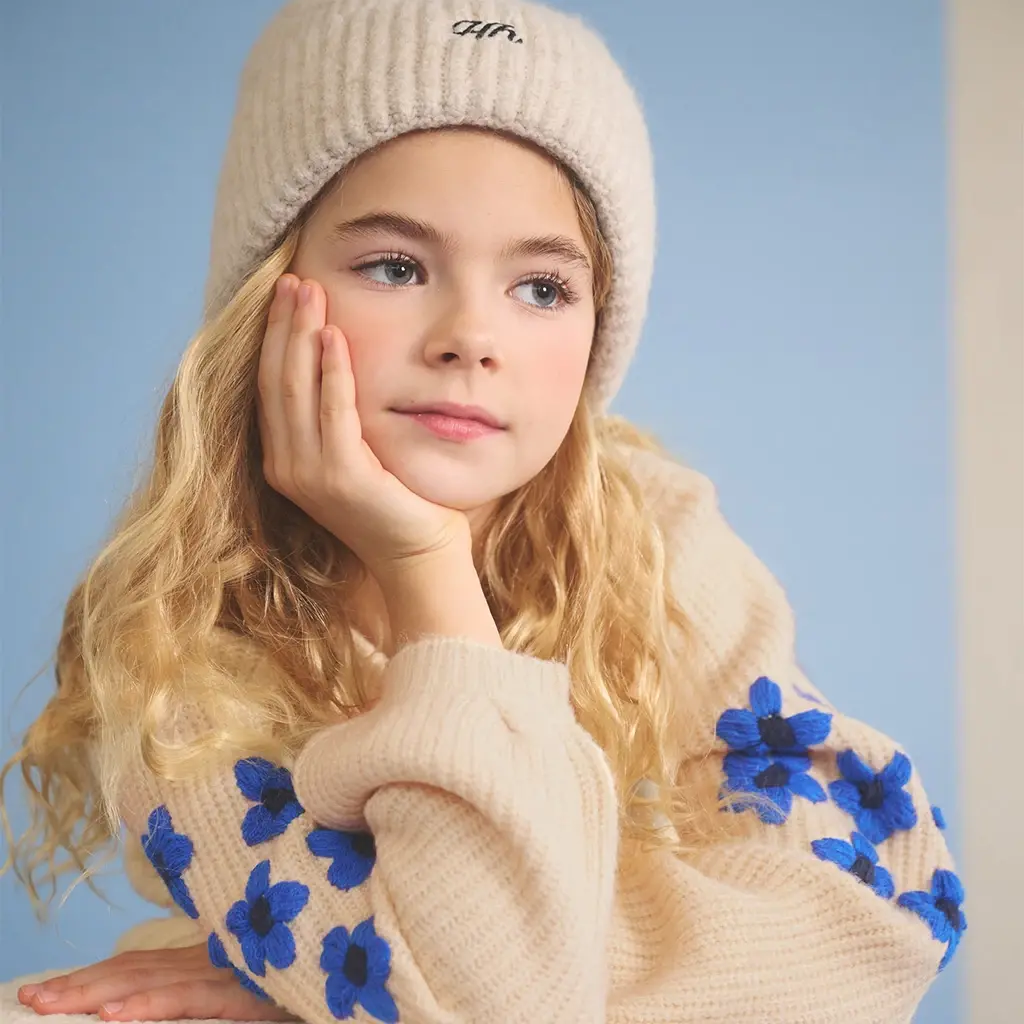 Gebreide trui Kem (pearled ivory)