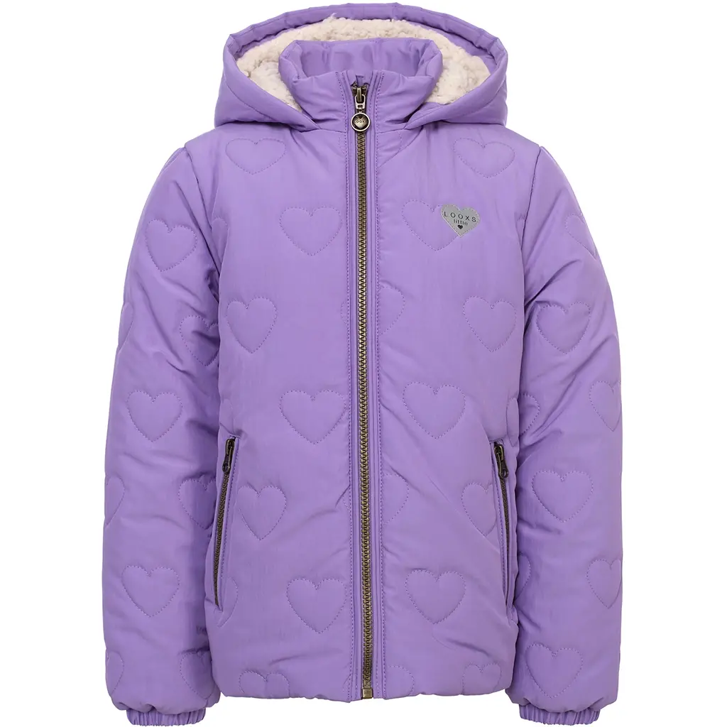 Winterjas hearts (bright lilac)