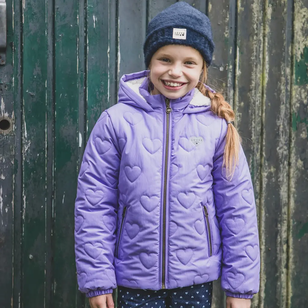 Winterjas hearts (bright lilac)