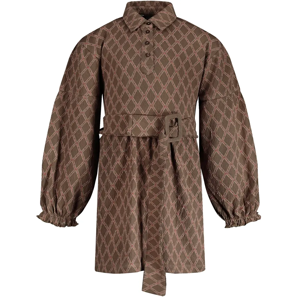 Jurk Vajen (aop taupe lines)