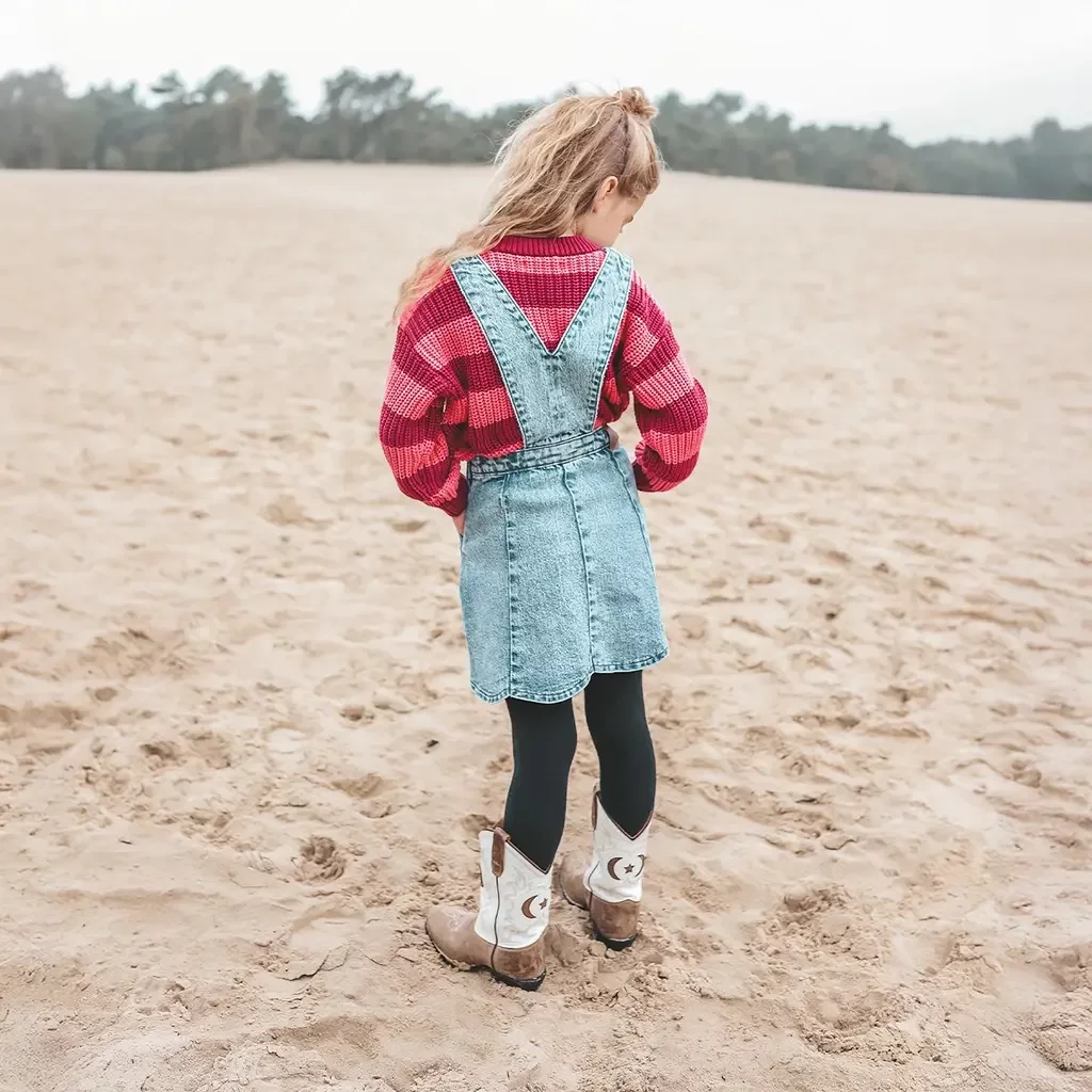 Gebreide trui stripes (desert rose)