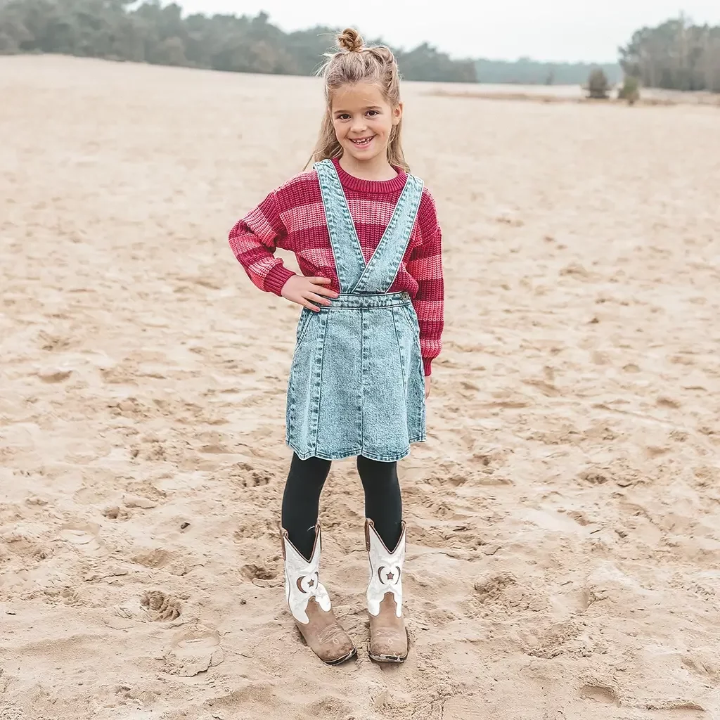 Gebreide trui stripes (desert rose)