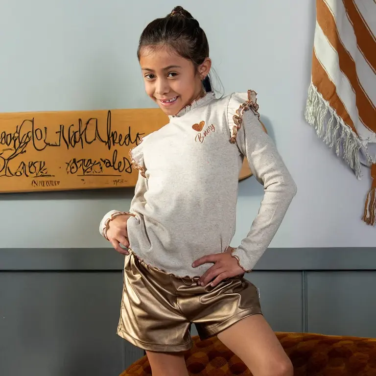 Kort broekje Pam fake leather (light gold)