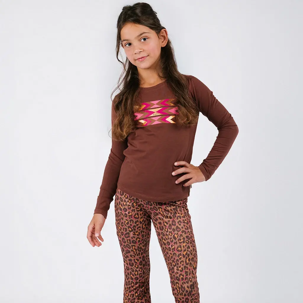 Broek Phoebe flared (leopard texas)