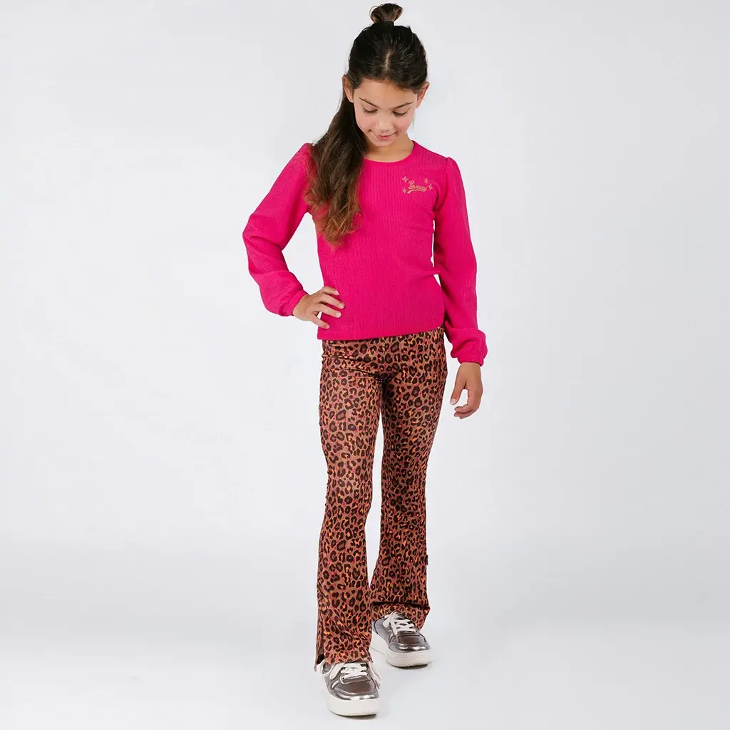 Broek Phoebe flared (leopard texas)