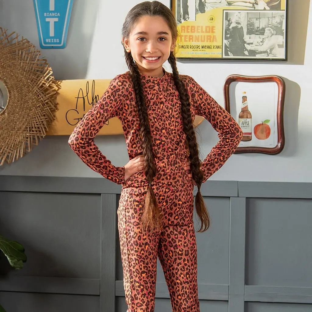 Broek Phoebe flared (leopard texas)