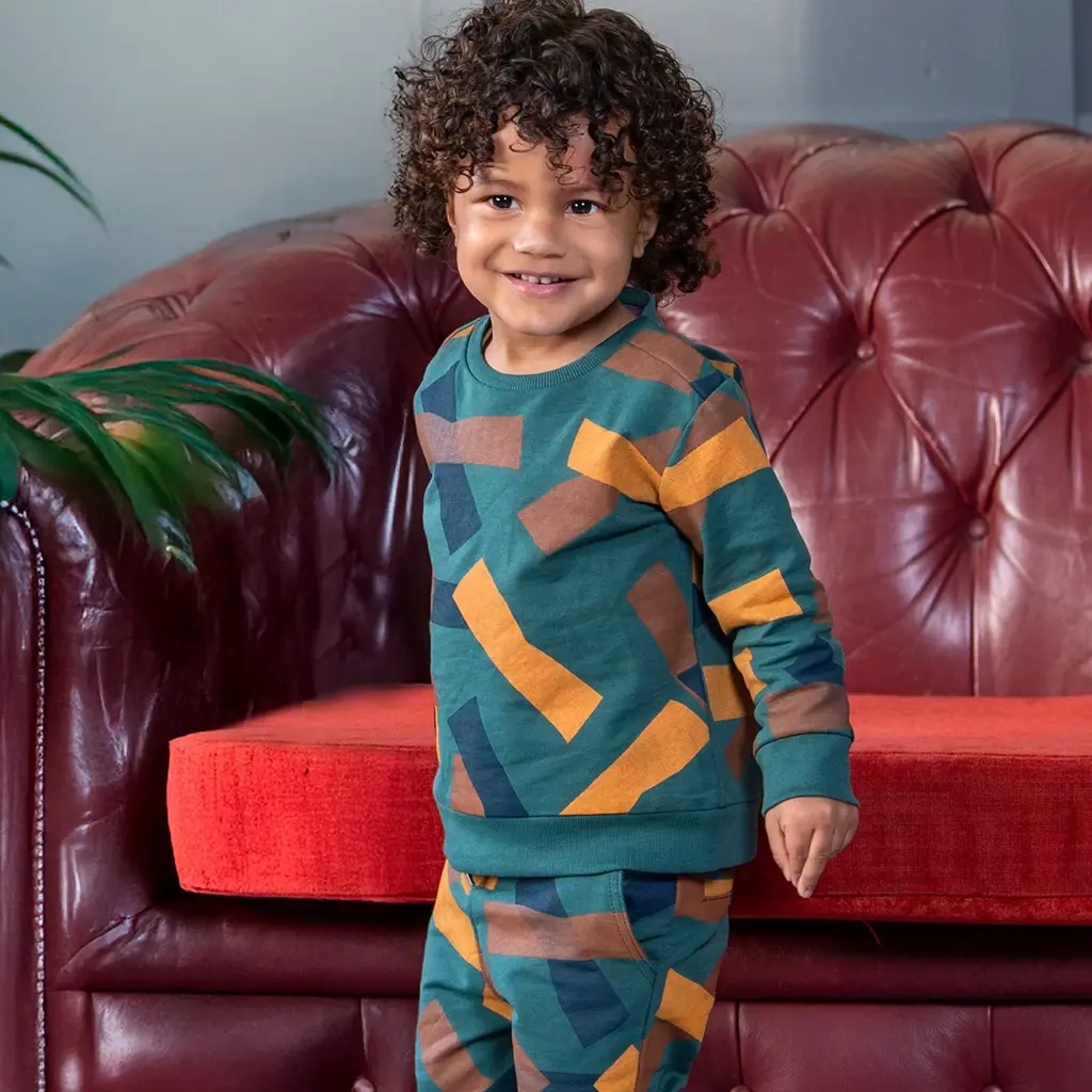 Tweedelig lounge setje Nick (green tapes)