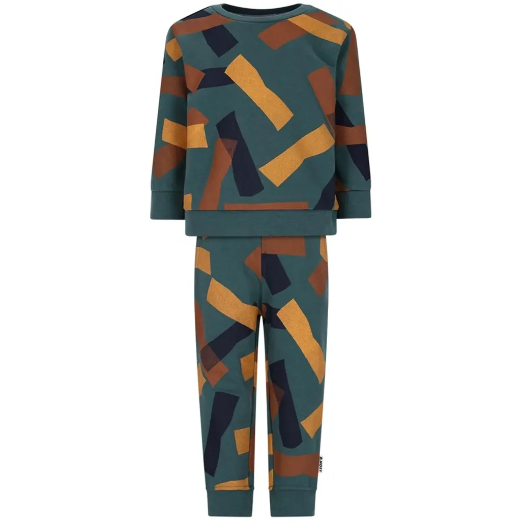 Tweedelig lounge setje Nick (green tapes)