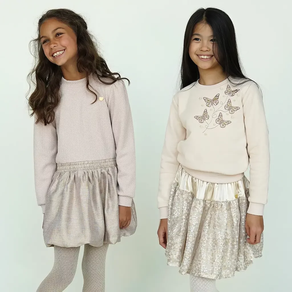 Jurk Salloon glitter (café au lait)