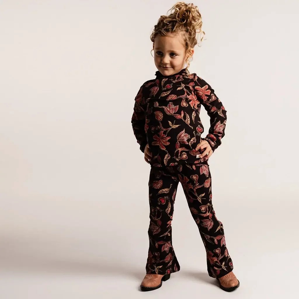 Broek flared Preda (brown aop)