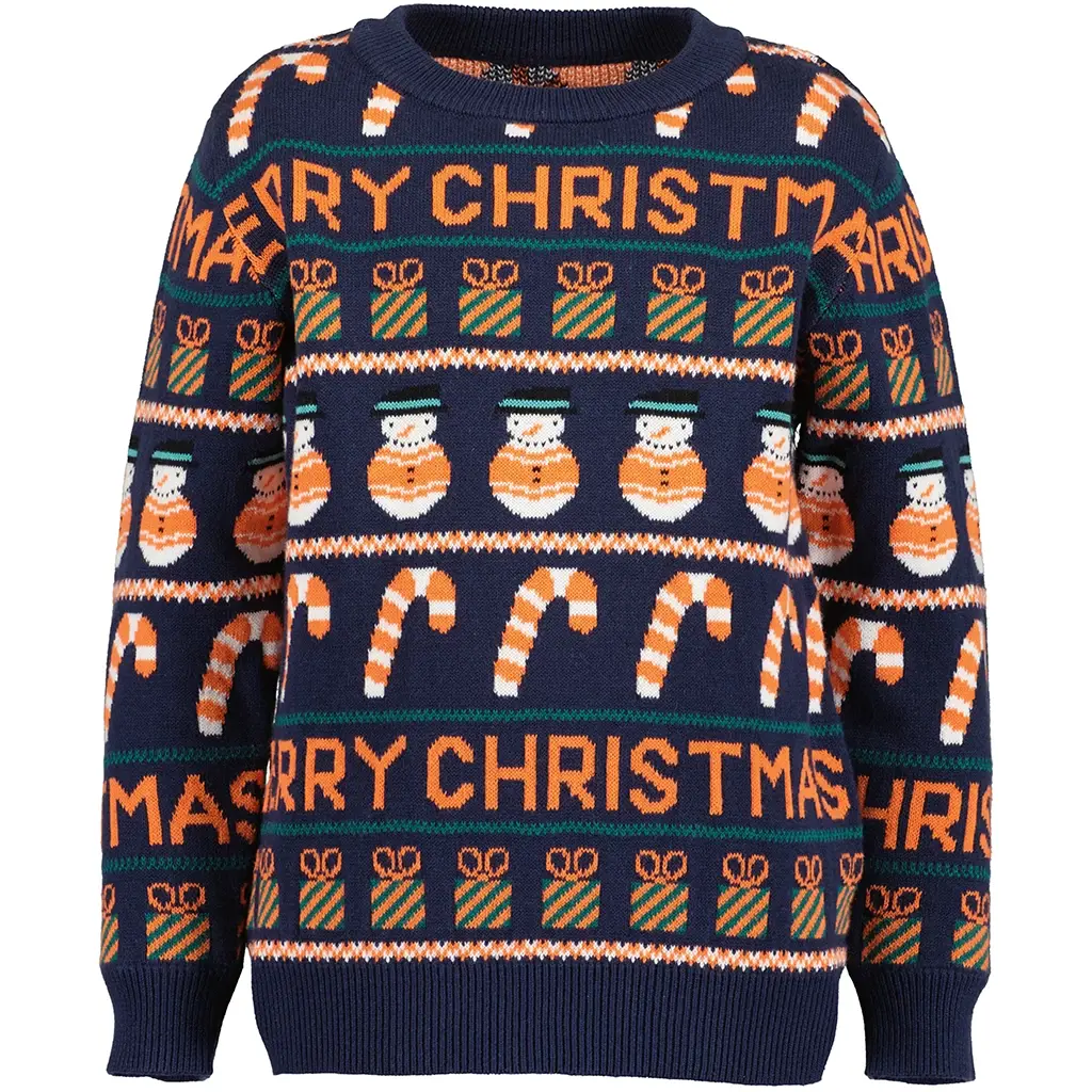 Gebreide Kerst trui (night blue)